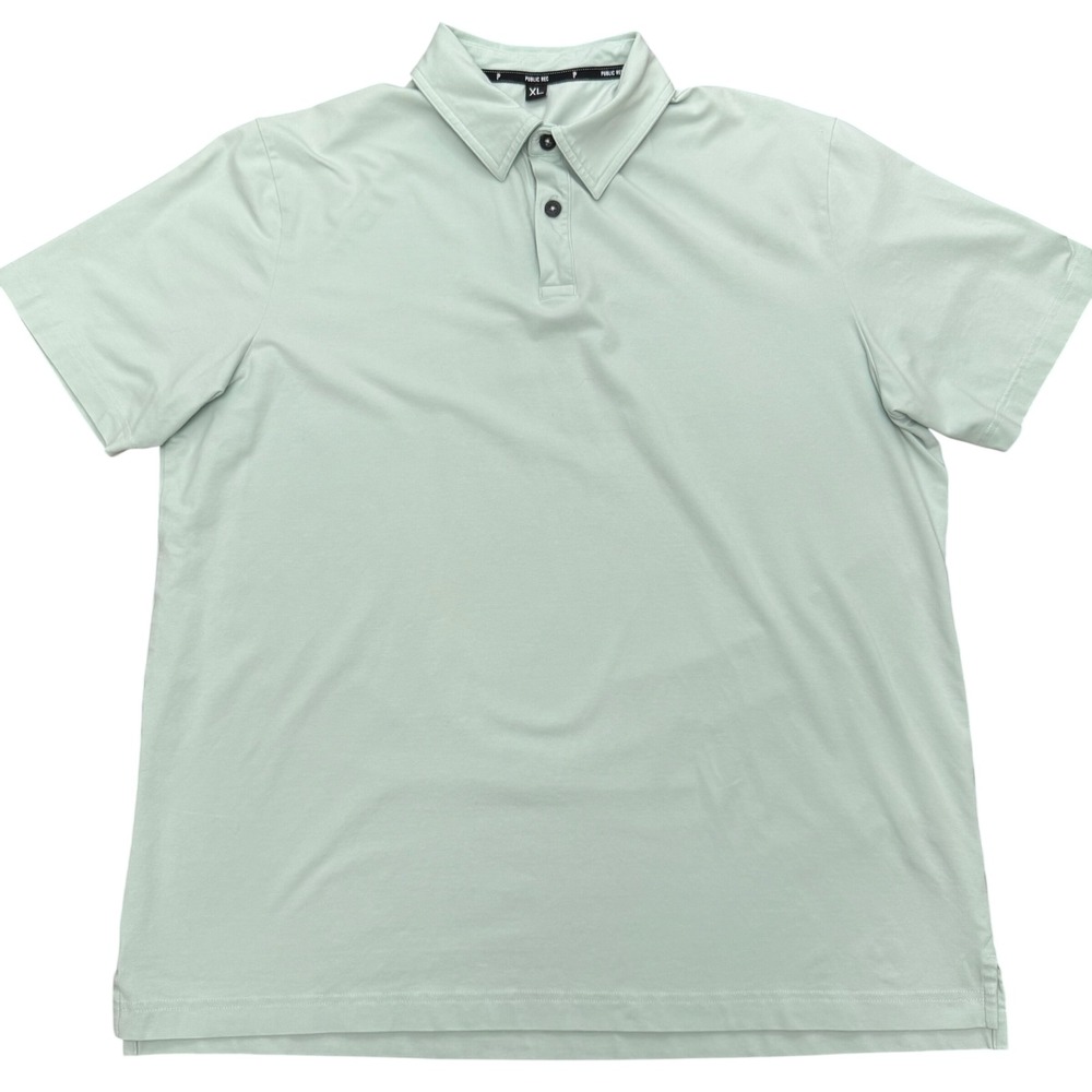 Public Rec Polo Shirt Mens XL Mint Green Pima Cotton Tencel Spandex Short Sleeve